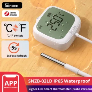 SONOFF SNZB-02LD IP65 زيجبي LCD ميزان الحرارة الذكي مع التحقيق كشف بركة حوض الاستحمام الثلاجة الفريزر قياس درجة حرارة السائل