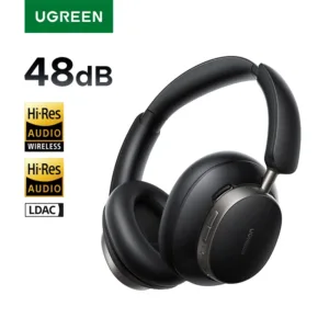 UGREEN Studio Pro 48dB ANC سماعات رأس لاسلكية فوق الأذن سماعات بلوتوث إلغاء الضوضاء النشطة مرحبا الدقة LDAC 120h وقت اللعب