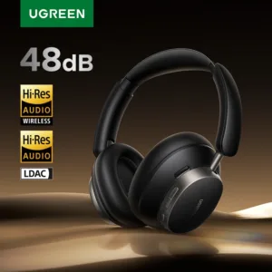 UGREEN Studio Pro 48dB ANC سماعات رأس لاسلكية فوق الأذن سماعات بلوتوث إلغاء الضوضاء النشطة مرحبا الدقة LDAC 120h وقت اللعب