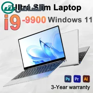 كمبيوتر محمول جديد 14.1 بوصة Intel Core i9-9900 32GB 2TB كمبيوتر ألعاب فائق النحافة مكتب دراسة الكمبيوتر ويندوز 11 برو 1920*1080 HD