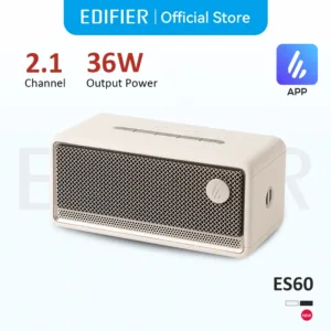 مكبر صوت بلوتوث محمول Edifier ES60، صندوق صوت صغير لاسلكي بقوة 36 واط RMS، مقاوم للماء IP66 للاستخدام الخارجي مع عمر بطارية طويل