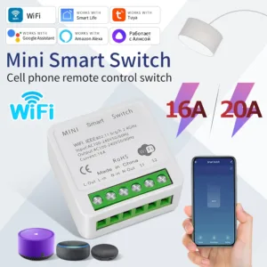 16A 20A Tuya WiFi مفتاح ذكي 2-way التحكم قواطع ذكية صغيرة تعمل مع الحياة الذكية أليكسا جوجل المنزل أليس
