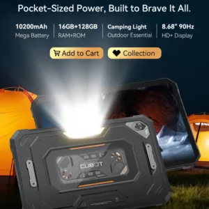 تابلت أندرويد Cubot TAB KingKong Mini، بطارية ميجا 10200 مللي أمبير في الساعة 16 جيجابايت (6+10)، 128 جيجابايت، ضوء تخييم، شاشة 8.68 بوصة، كاميرا 48 ميجابكسل، نظام تحديد المواقع