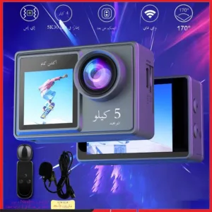 كاميرا الحركة 5K 4K60FPS Dual IPS Touch LCD EIS 170 ° كاميرا رياضية DVR 30M مقاومة للماء بتكبير 5X مع ميكروفون لاسلكي وتسجيل مسبق