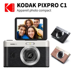 كاميرا رقمية جديدة من KODAK PIXPRO C1 مستشعر 13 ميجابكسل الكل في واحد، وعدسة تركيز ثابتة 26 مم، و180 ° شاشة LCD قابلة للإمالة (ليست Kodak PIXPRO FZ55)