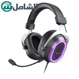 سماعة ألعاب FIFINE RGB مع صوت محيطي 7.1 وبطاقة صوت مزدوجة لأجهزة الكمبيوتر/PS4/5، سماعة رأس فوق الأذن مع ميكروفون قابل للفصل - H13
