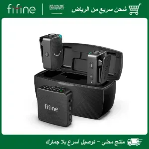 ميكروفون FIFINE M9 اللاسلكي Lavalier، عبوتان من نظام ميكروفون لاسلكي لتسجيل مدونة الفيديو، مناسب لهاتف iPhone/Android/الكاميرا/الكمبيوتر المحمول